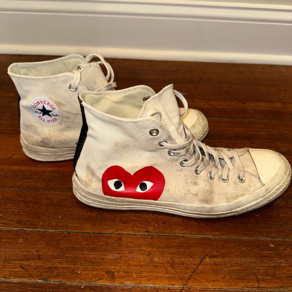 Converse Comme des Garçon Play Chuck Taylor Size 10 White